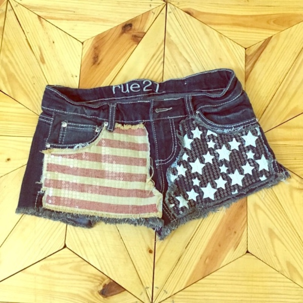RUE 21 Red white and blue jean shorts!